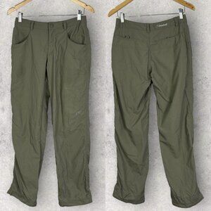 Cloudveil Khaki Hiking‎ Pants Cinch Ankles Nylon High Rise Outdoors Green Size 4